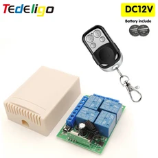 433 Mhz 범용 무선 원격 제어 스위치 DC 12V 10A 4CH 릴레이 수신기 모듈 및 4 채널 RF 433 mhz 원격 송신기, [01] 1T 1B, 1개