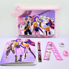 케이팝 데몬 헌터스 케이팝 데몬 헌터스 문구 대박스 노트 지우개 연필 자 메시 파우치 분홍색991115-230740