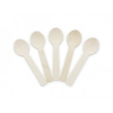 【嚴選SHOP】100入一次性木質湯匙 環保餐具 木質湯匙 攪拌匙 布丁匙 蛋糕匙, 1個, 圓頭布丁匙100支(散裝)
