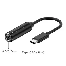 ​DC-USB C PD 65W 고속 충전 케이블 어댑터 변환기 유형 전원 잭 커넥터(MacBook 용) Lenovo Samsung Huawe, 01 6.0X3.7mm