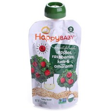 Happy Baby 어린이 미음, 사과 + 라즈베리 + 케일 + 아마란스, 1개, 99g