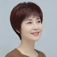 CENDY 중년여성 가발 인모 통가발, 1개, 라이트브라운