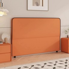 DOOIT 침대헤드프레임 프레임 선반 벽보드 틈새 수납 원목, 오렌지 천 1200mmx2000mm