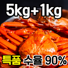 [수율90% / 5kg+1kg] 프리미엄 특A급 구룡포 자숙 박달홍게, 1박스, 특품 6kg