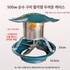 굴뚝 배기팬 배출기 흡연 벤츄레이터 연통 화목난로, 100W 팔각 커버 13.5-21cm