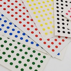 원형 스티커 미니 사이즈 3mm 다꾸 도트 라벨 7장, 1개, 5색혼합 333-1