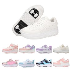 PHTTER 신규업그레이드 롤러슈즈 바퀴달린 운동화 6륜 S01, 화이트, 1개