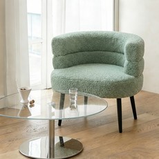 거실 침실 램스울 미니 1인용 소파 의자 화장대 의자 편한 푹신한 의자, 1개, 그린