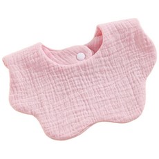 新生兒六層紗布花瓣圍兜, 柔粉色, 1個, 1個裝