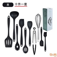 每日新 矽膠廚具組 耐高溫不沾鍋適用烹飪工具, 1個, 十件套組