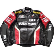 스즈키 오토바이 레이싱 방풍 보온 방수 라이더 의류, 레드 가죽 재킷