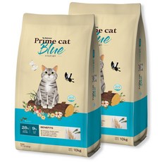 프라임캣 블루 10kg 2개 고양이사료 대용량 대포장 길냥이밥 길고양이 전연령, 닭