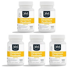 365 홀푸드마켓 크롬 피콜리네이트 200mcg 100정, 5개