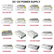 12V 전원 공급 장치 60W 120W 조명 변압기 AC-DC 100-240V 1A 2A 3A 5A LED 스트립 용 소스 어댑터 SMPS, 14 12V 1A 12W, 01 100-120v200-240v용