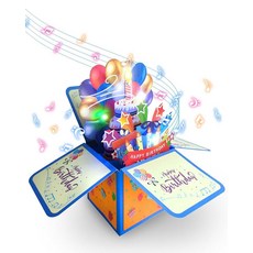 OiDiPi 불어 넣을 수 있는 캔들 조명과 음악이 있는 생일 카드 생일팝업카드 생일축하카드 축하카드 입체카드 팝업카드 감사카드 생일카드만들기 새해카드 꽃다발카드 설날카드 어, OiDiPi 불어 넣을 수 있는 캔들 조명과 음악이 있