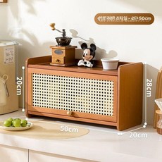 미니찬장 싱크대위수납장 엔틱선반 다기 홈카페 그릇 찻장, [메쉬 통기] 단일문 50cm