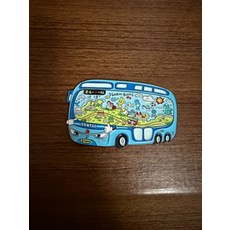 煙臺 17路 雙層巴士 地圖 金屬冰箱貼 煙臺公交集團 海島來信 聯名款, 如圖所示