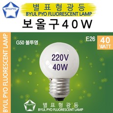 (A)별표 백열 볼램프 백열등 불투명 40W / TN G-50, 전구색[노란빛], 볼구40W(불투명), 1개