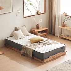 엘렌 국내제작 100%원목 무헤드 평상형 저상형 침대 프레임 슈퍼싱글 퀸 킹 라지킹, 무헤드 Q침대, 드림온21 Q매트리스, 단일