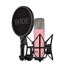 RØDE NT1 시그니처 시리즈 대형 다이어프램 콘덴서 마이크 충격 마운트 팝 필터 및 XLR 케이블 포함 음악 제작 보컬 녹음 스트리밍 팟캐스팅용 (블루 USB, Pink_176331
