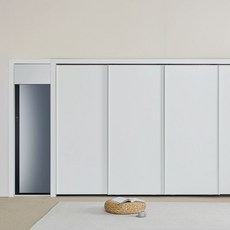 장인가구 드로잉 E0등급 무광 스타일러 슬라이딩 붙박이장 240cm, 화이트