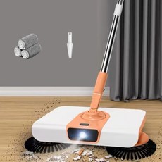 HAM 전기 사용 없이 초간편 초경량 밀대걸레 무선청소기 물걸레 빗자루 쓰레받기 일체형, 등색, 1개