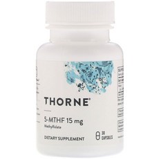 THORNE RESEARCH 5-MTHF甲基葉酸膠囊 15mg, 1罐, 30顆