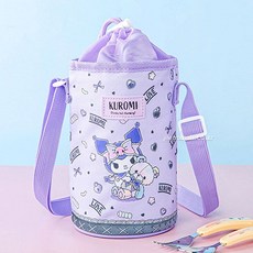 산리오 캐릭터즈 화사한 프린팅 SIZE UP 물병 크로스 생수 주머니, 쿠로미