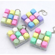 9구 파스텔 딸깍이 키링 1개 하트딸깍이 고양이 발바닥딸깍이 딸깍이 키보드 테트리스 피젯 딸깍이 키캡