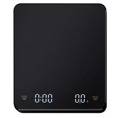 多功能電子咖啡秤，內建計時器，高精度感應，防水易清潔，簡約時尚設計, 1個, CAES0045BK
