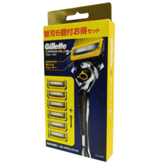 吉列 鋒護 PROSHIELD 5 1 刮鬍刀套裝 (含6個替換刀片) 冰感舒適 五層刀片 FlexBall 科技, 替刃, 6