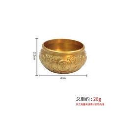 黃銅八福雙魚聚寶盆擺件招財聚寶盆裝滿元寶玄關前臺招財工藝品4cm八福聚寶盆默認顏色, 4cm八福聚寶盆