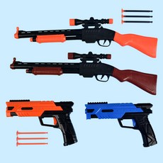 장난감 권총 저격총 다트 총 샷건 다트건 어린이 유아 성인 사격 스나이퍼 장총 흡착 총알, 1-2. 3연발 다트총 오렌지