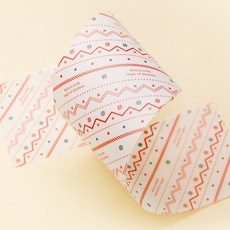 크리스마스 패턴 선물 포장 데코 트레싱지 종이 띠지 반투명 50매, 30매