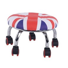 푹신한 유니온잭 저중심 이동식 바퀴 의자 보조 스툴 이동식스툴 낮은의자 바퀴달린의자