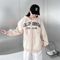 HYC 韓國 CALIFORNIA 字母刺繡內刷毛厚磅連帽外套 SEVENTEEN金珉奎同款