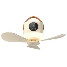 USB吊扇 宿舍電風扇 夾扇桌扇:靜音便攜大風力USB小風扇, 白色, （定時+夜燈+遙控）