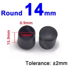 둥근 고무 의자 PVC 10 12 14 16 20 25 30 가구 패드 다리 120MM 음소거 보호 테이블 플러그 바닥 미끄럼 엔드 방지, 10pcs, 14mm