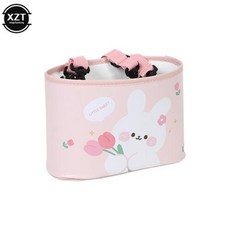 만화 동물 자동차 좌석 등받이 스토리지 버킷 가죽 인쇄 걸이식 방수 대용량 다기능 쓰레기통 인테리어, 1)B