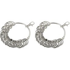 파티킬 3.4인치 다이아 키 오거나이저 - 사무실용 링 홀더 30개 실버 (2팩), Silver, 85mm / 3.35 inch, 20 Rings