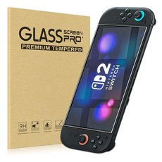 Caweet 닌텐도 스위치 2 2025용 액정보호필름 9H 강도 HD 강화 유리 필름 가드 1팩, 2팩