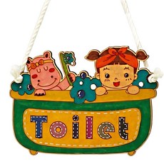 엄마표미술 팬시우드 화장실문패 나만의 색칠놀이/ 원데이클래스 방과후수업 어린이체험행사, 3개, 브라운