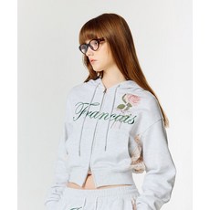 라티젠 LARTIGENT L15 ROSE CROP HOOD ZIP-UP MELANGE