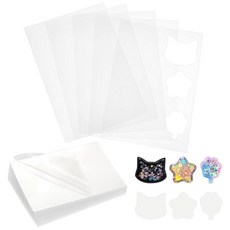 OLYCRAFT 레진 쉐이커 필름 50개 12.7 x 8.9cm(5 3.5인치) 플라스틱 밀봉 보호 필름 투명 씰 프리 커팅 퀵샌드 펜던트 몰드 실리콘 DIY 주얼리 공예, OLYCRAFT 레진 쉐이커 필름 50개, 12.7 x