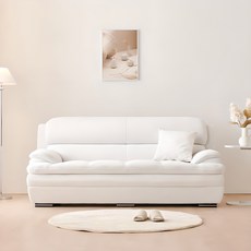 동서가구 베르디 아쿠아텍스 3인용 소파, 크림아이보리