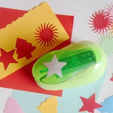 YOLQ兒童DIY壓花器工具，印花機邊紋鏤空壓花器，直角圓角壓花機, 中號（五角星）, 1個