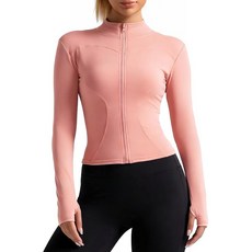 여성용 경량 운동 재킷 엄지 구멍 포함 슬림핏 러닝 후드 운동용 요가 코트 트레이닝용, 여성용 경량 운동 재킷, 엄지 구멍 포함, 슬림핏 러닝