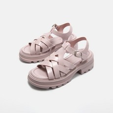 바캉스 높이 통굽 힐 푹신한 패션 여행 데이트 짜임 여자 슈즈 쿠션