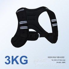 크로스핏 중량 조끼 체육관 훈련 웨이트 달리기 모래주머니, 3kg, 블랙 3KG 가중치 백심