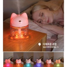 차량용 초음파가습기 휴대용 저소음 무드등, 블루, 블루
